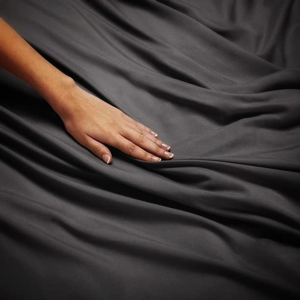 BEVI - Home Super Solid 144 TC 100% Microfiber Premium Bedsheet- (Slate Grey, Without Pillow Double Bed)