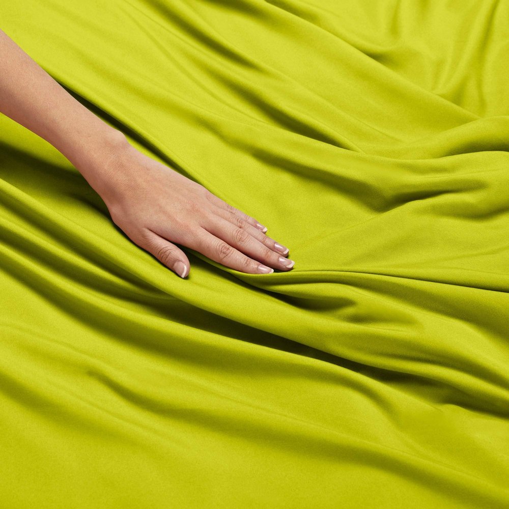 BEVI - Home Super Solid 144 TC 100% Microfiber Premium Bedsheet (Neon Green, Without Pillow Double Bed)