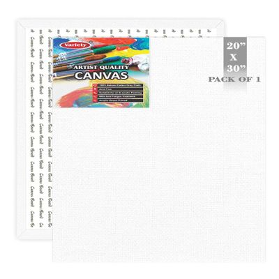 Variety Canvas Fine Grain 100% Cotton Canvas 7oz Primed Board (Pure White, 20X30 [Pack of 1])