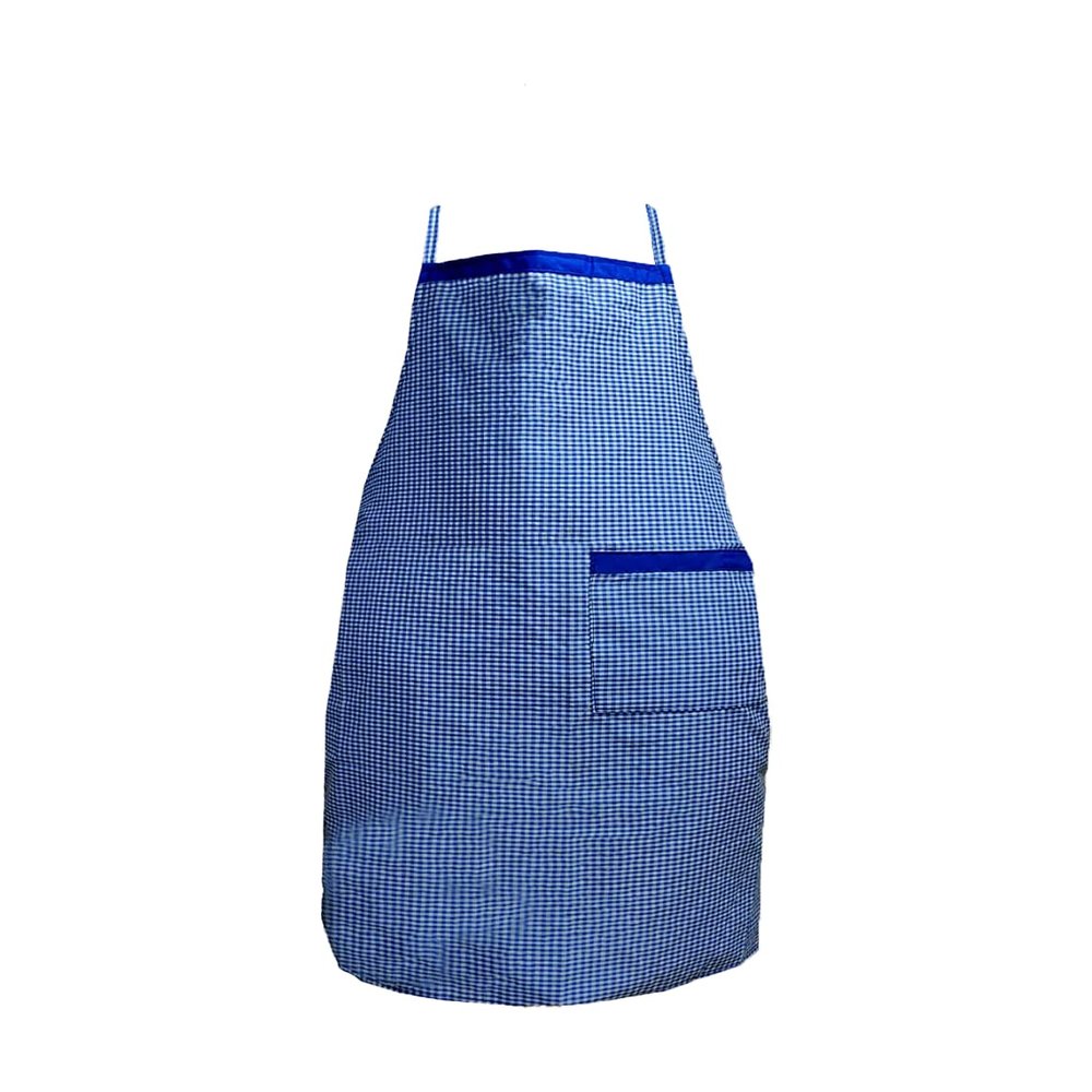 KANUSHI Industries Apron Kitchen Waterproof with Side Pocket(Blue)(APRON-1-PC-BLUE-SCHOL-SID)
