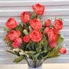 ARTSY Artificial Flowers for Vase Home Decoration Rose Flower Bunch Dry Cut Finish, Combo, Pack of 2 Pieces, Red view 2