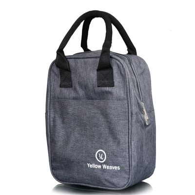 Yellow Weaves Insulated Travel Lunch/Tiffin/Storage Bag for Office, College & School, (Grey, Canvas)