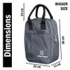 Yellow Weaves Insulated Travel Lunch/Tiffin/Storage Bag for Office, College & School, (Grey, Canvas) view 4