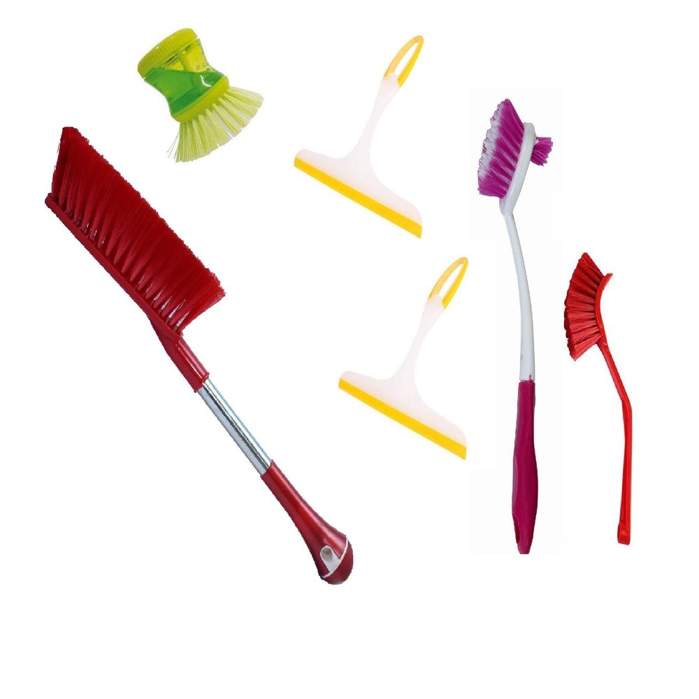 Blue Earth Set of Brushes for Your Home Soft Bristle Cleaning Brush for Carpet, Car Seat, Curtain, Mats, Upholstery (Home Cleaning Set)