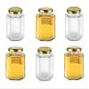 Wellxo -Pack of (6) Hexagon Shape Glass Jar and Container (500 ml) with Rust Proof Air Tight Lid view 2
