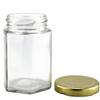 Wellxo -Pack of (6) Hexagon Shape Glass Jar and Container (500 ml) with Rust Proof Air Tight Lid view 3