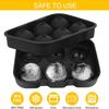 ZIZLY Ice Ball Maker Reusable Ice Ball Mold Easy Release Round Silicone Ice Sphere Tray with Lids & Funnel for Whiskey, Cocktails, Bourbon view 2