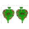 Ritwika's Decorative Handcrafted Wooden Shubh Labh Door Hangings Showpiece for Diwali, Wedding Or House Warming | Size 12 cm x 16 cm, Set of 2 (Green) view 3