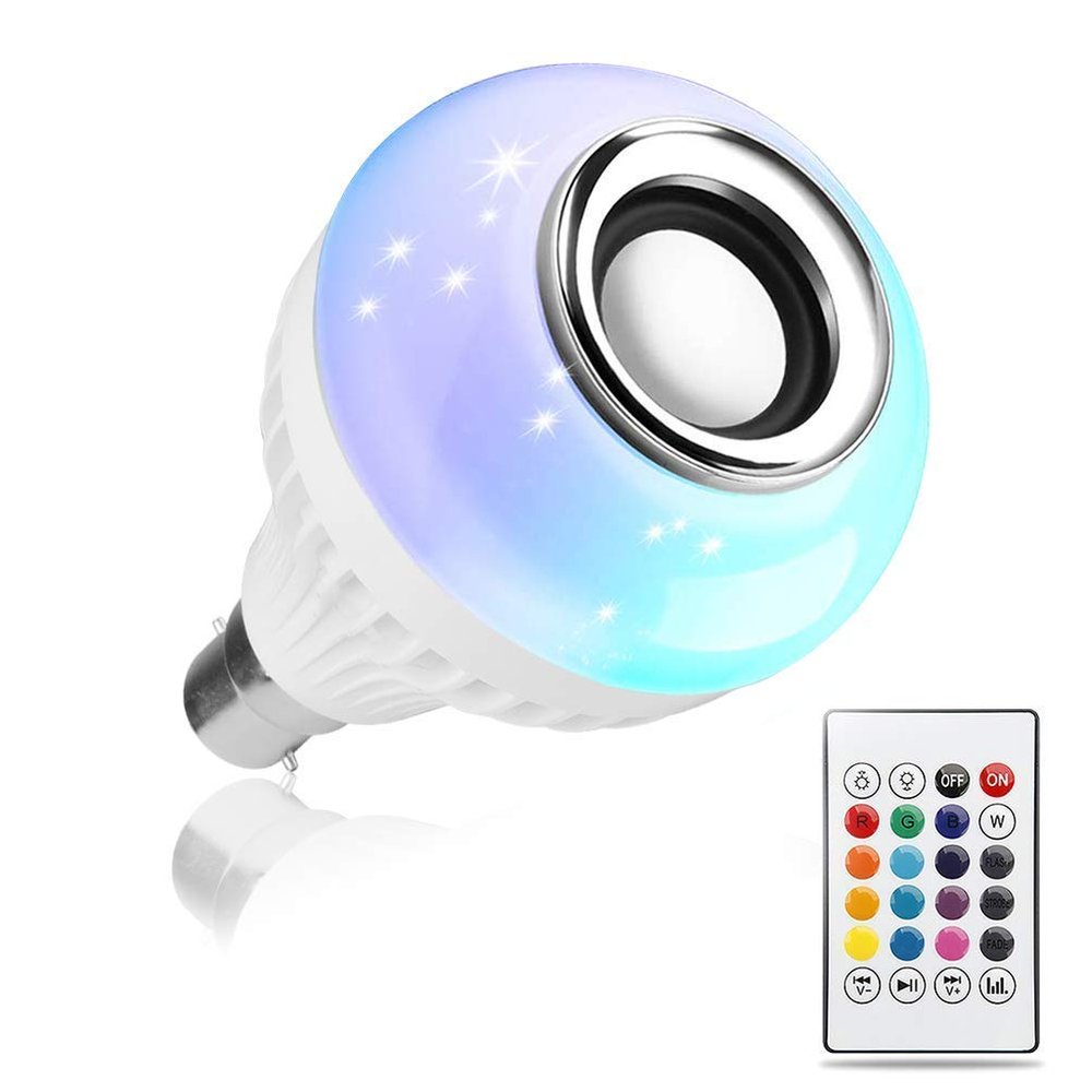 SUPERNIC 12W E27 LED RGB Bulb with Remote Control, User Instruction, B22 Bulb Adapter (Multicolour)