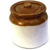 JGS Cream Pottery Hand Painted Dining Accessories Cornichon Crockery Pulses Dry Fruit Pickle Storage Jar For Kitchen (750 Gm) view 2