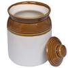 JGS Cream Pottery Hand Painted Dining Accessories Cornichon Crockery Pulses Dry Fruit Pickle Storage Jar For Kitchen (750 Gm) view 3