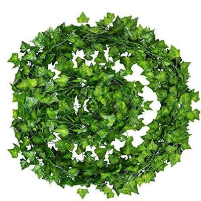 VIMIFORYOU Artificial Ivy Silk Greenery Hanging Vines Garland Creeper Leaves (Set of 6 Creepers, Green, Each Creeper Length-6 Foot)