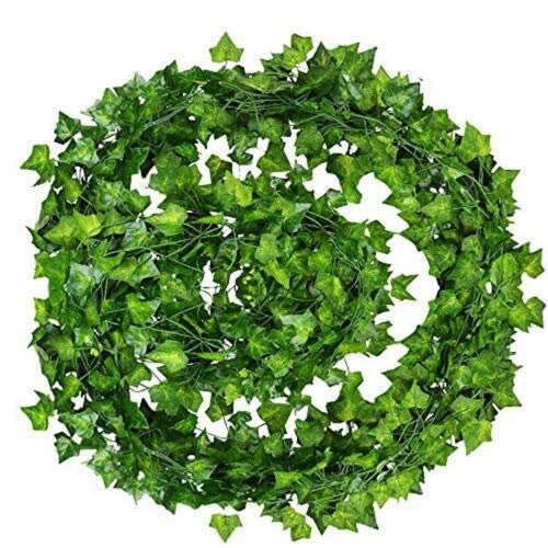 VIMIFORYOU Artificial Ivy Silk Greenery Hanging Vines Garland Creeper Leaves (Set of 6 Creepers, Green, Each Creeper Length-6 Foot)