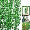 VIMIFORYOU Artificial Ivy Silk Greenery Hanging Vines Garland Creeper Leaves (Set of 6 Creepers, Green, Each Creeper Length-6 Foot) view 2