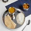 SAGER Stainless Steel Heavy Gauge Khumcha/Khomcha/Kumcha/Lunch and Dinner Plates/Thali with Mirror Finish, Curved deep Wall Design 29 cm Dia - Set of 2 pc view 3