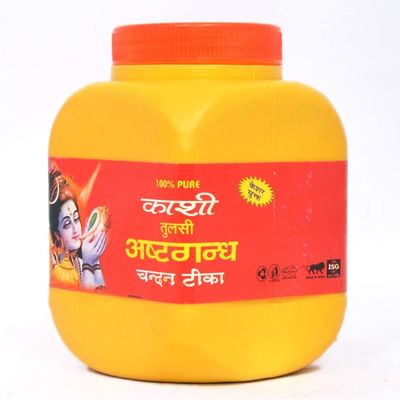 Metal Jai Maa Ganga Rudraksh Kashi Tulsi Ashtagandha Chandan Tika (500g Packing)