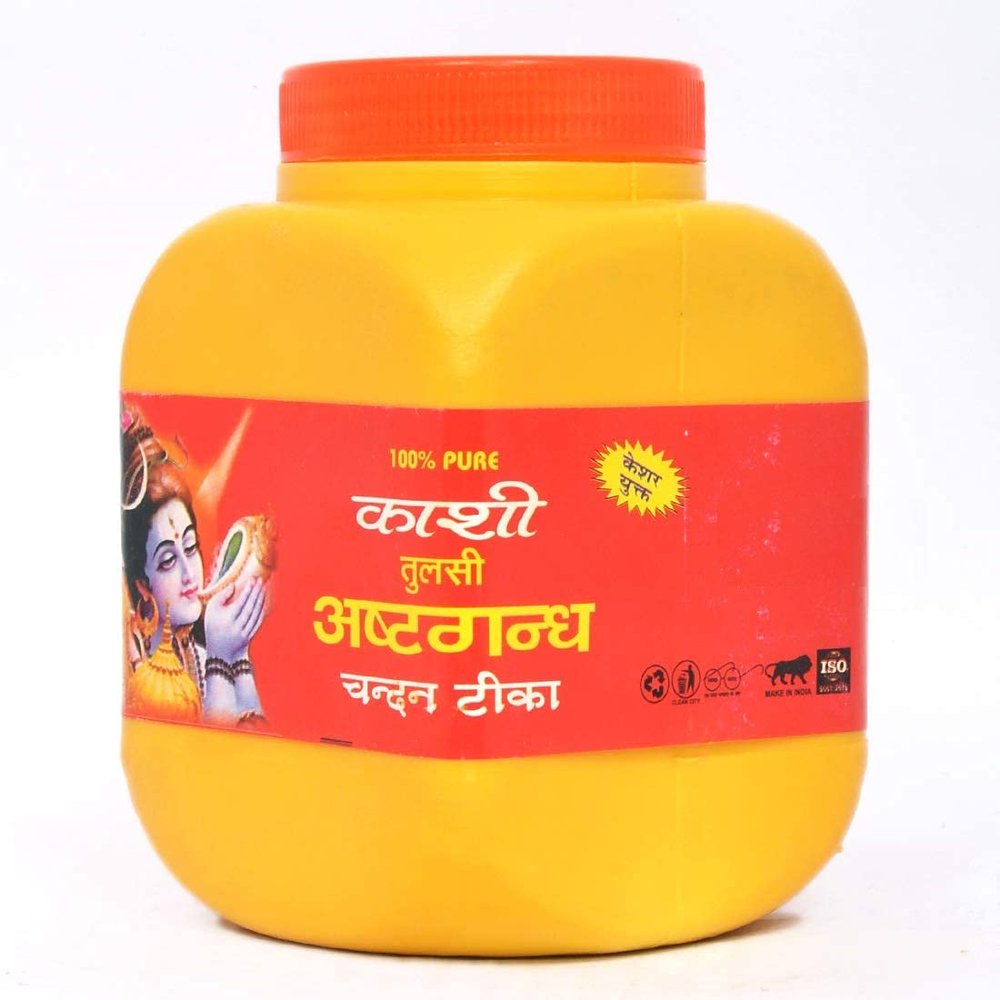 Metal Jai Maa Ganga Rudraksh Kashi Tulsi Ashtagandha Chandan Tika (500g Packing)