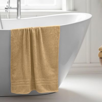 Sassoon Melrose 100% Cotton Large Bath Towel for Men in 400 GSM- Beige (1 Piece, 70x145 cm) Antibacterial Cotton Towels for Bathing, Light Weight & Quick Drying | Perfect for Daily Use