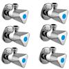 SPAZIO Jazz Angle Valve Brass Disc Stop Cock for Bathroom Taps, Geyser and Wash Basin Connection with Flange (Chrome Finish, 6-Pieces) view 1