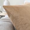 Encasa XO Velvet Throw Pillow Covers 16x16 in (40x40 cm) - Beige - No Inserts, Pack of 2 Cases | Solid Plain Dyed Soft & Smooth, Square Decorative Cushion Covers for Living & Bedroom view 3