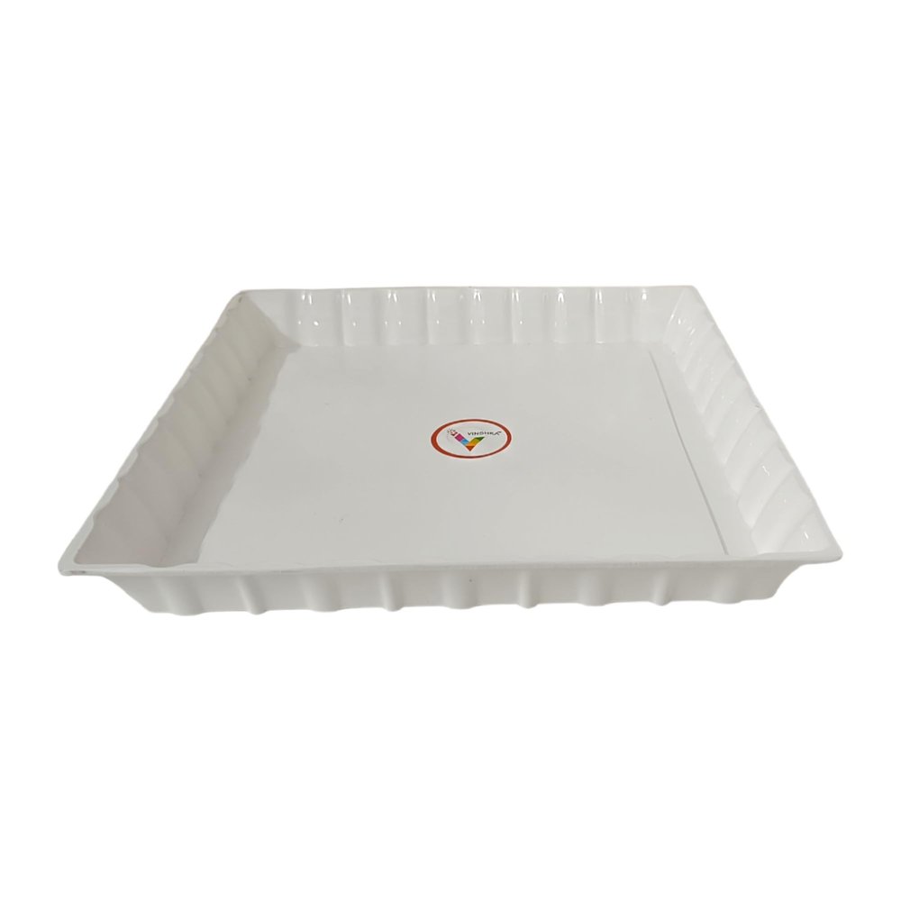 Vinshra UV Treated White Square 10 Inch Bottom Tray/Plate Suitable For 10 inch Square Plastic Pot - Set of 3 Heavy Duty Highly Durable Plant saucer Gamla for Indoor Home Decor & Outdoor Balcony Garden