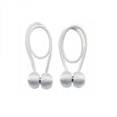 Home Cloud Magnetic Curtain Tiebacks Curtain Drape Holdbacks Clips Rope Holder Buckles for Home Bedroom Office (1 Pair 2pcs, Silver