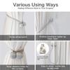 Home Cloud Magnetic Curtain Tiebacks Curtain Drape Holdbacks Clips Rope Holder Buckles for Home Bedroom Office (1 Pair 2pcs, Silver view 4