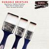KAMAL Flat WASH (Chapta) Synthetic White-Brown Hair Blue Handle Brush Set of 3 (25mm, 38mm, 50mm) view 2