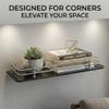 Evolite Premium Black Tempered Glass Corner and Rectangle Shelf for |Bathroom | Living Room | Bedroom | Kitchen Shelves Racks & wall Mount Heavy Duty All Accessories (ETGS-CB9x8 inch Pack of 1) view 4