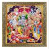 Khanna Koshtak Ram Darbar/Ram Sita Laxman Bharat Shtrughan Hanuman Religious Photo with Golden Frame & Acrylic Sheet Glass for Wall Hanging/Gift/Temple/Puja Room/Home Decor & Worship view 1