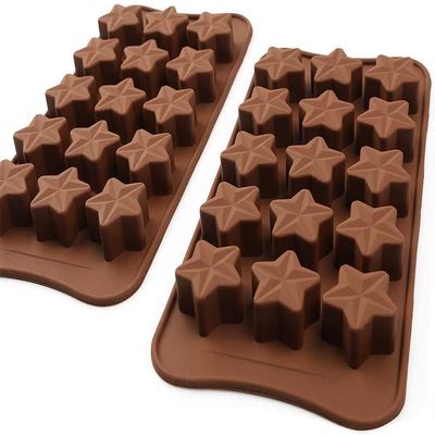 Chitranshi Silicone Chocolate Mould Multi Color Shape, Jelly Candy Mould, Cake Baking Mould, 12- Piece Cavity Bakeware Mould (Star Shape)