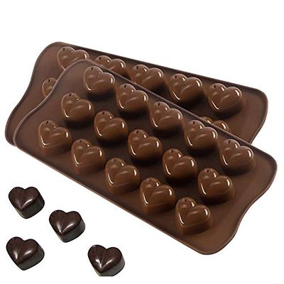 Chitranshi Silicone Chocolate Mould Multi Color Shape, Jelly Candy Mould, Cake Baking Mould, 12- Piece Cavity Bakeware Mould (Heart Shape Mold)