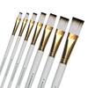 Art Asia Flat White Brown Synthetic Paint Brushes for Nail, Watercolor and Acrylic Painting - Set of 7 view 1