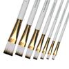 Art Asia Flat White Brown Synthetic Paint Brushes for Nail, Watercolor and Acrylic Painting - Set of 7 view 2