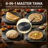 RBY 11 Inch (28 CM) Pure Iron Tawa for Dosa, Uttapam, Chilla, Roti, Chapati, Paratha, Gas & Induction Compatible Handmade Dosa Tava Strong Riveted Wooden Handle, Metal Spoon Friendly view 4