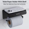 Plantex Platinum 304 Grade Stainless Steel Toilet Paper Holder with Mobile Stand/Toilet Paper Roll Holder for Bathroom Accessories (Matt Black) view 4