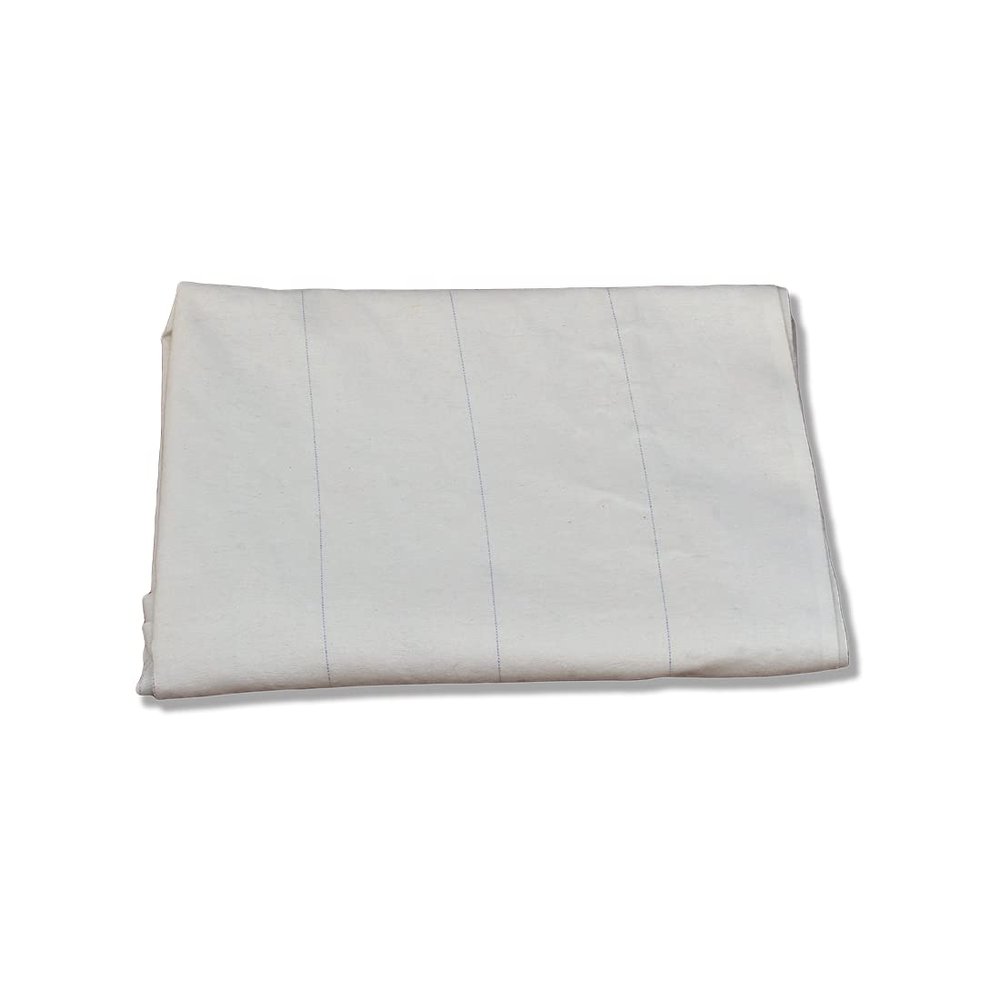 Ruby Fabrics Linings White Cotton Flannel Blue Line Fusing Fabric for Interlining(1 Meter)