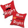 Jhingalala Mr. Right - Miss Always Right Printed Satin Cushions with Filler Combo ( Medium ) view 1