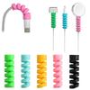 KDDOM 20 Pieces Charger Cable Saver Protector Spiral Tube Wire Management Organizer Protective Cord Sleeve for All Cell Phones, Computers and Charger view 1