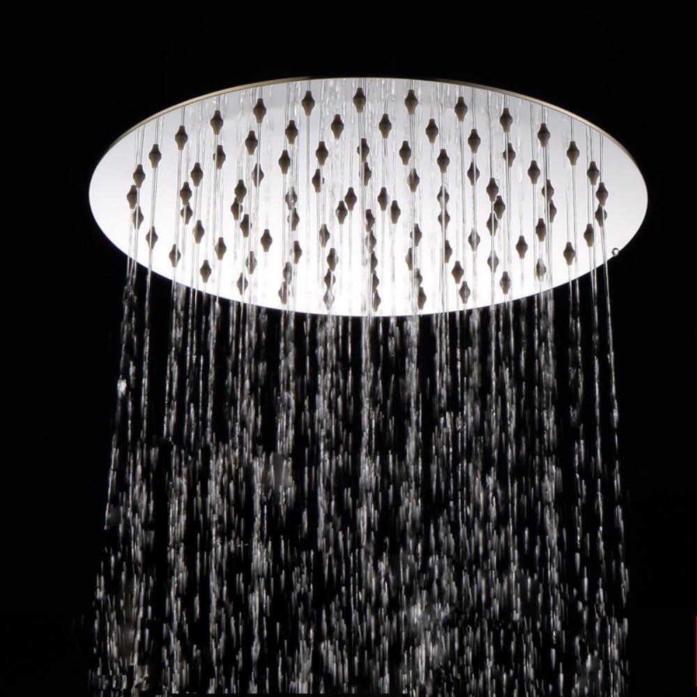 ZAP Hexa Ultra Square 304 Stainless Steel 8-Inch Circular Overhead Shower with 18-Inch Square Arm | Ultra-Thin Design with Silicone Nozzles | Rainfall Shower Head