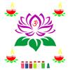 Incredible Gifts India Combo of 2 Rangoli Stencils - Diya and Lotus Stencil for Rangoli Large Size | Diwali Diya Rangoli Stencil with Six Rangoli Color Powder with Nozzle (30cmx30cm, Wood, Brown) view 1