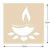Incredible Gifts India Combo of 2 Rangoli Stencils - Diya and Lotus Stencil for Rangoli Large Size | Diwali Diya Rangoli Stencil with Six Rangoli Color Powder with Nozzle (30cmx30cm, Wood, Brown) view 4