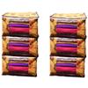ANKIT INTERNATIONAL Garments Protector Floral Print Yellow Saree cover/Clothes Storage Bag with Dust Protection Front Clear window & Zip Closure for Multi-Purpose Clothing Storage Pack of 6(16 x 14 x 9 inches)AI-YF-06 view 1