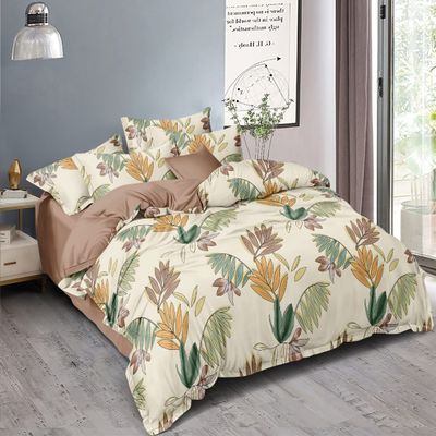 MORADO Premium Glace Cotton 160 TC Double Bedsheet with 2 Pillow Covers (90X90 Inches, Multicolor)