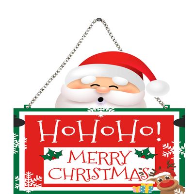 PAPER PLANE DESIGN Christmas Wooden Door Wall Hanging Ornaments (Pack of 1 Set)