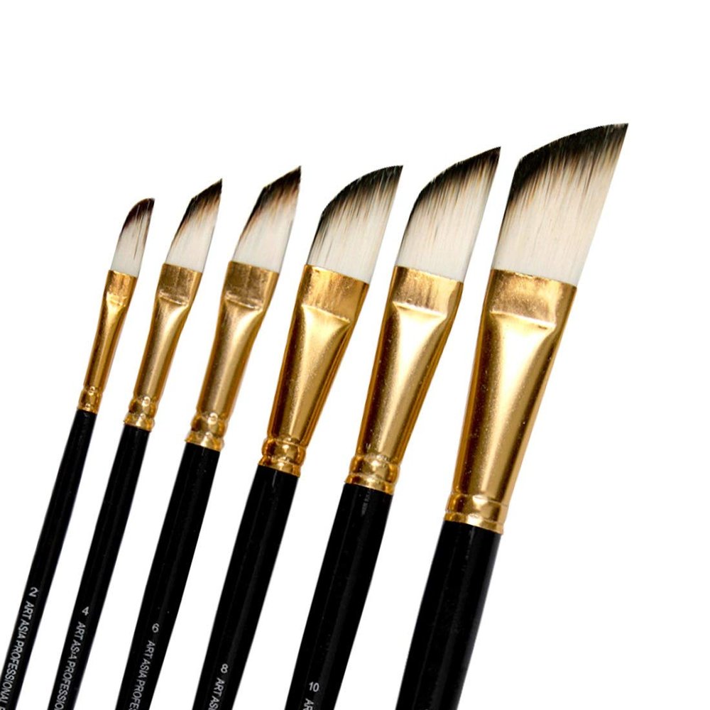 Art Asia Dagger Synthetic White Hair Paint Brush Set, for Watercolor, Acrylic and Gauche Painting