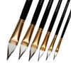 Art Asia Cat's Tongue 6 pc Synthetic White Hair Brushes Set for Acrylic, Watercolor and Gouache Painting(Wood) view 2