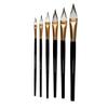 Art Asia Cat's Tongue 6 pc Synthetic White Hair Brushes Set for Acrylic, Watercolor and Gouache Painting(Wood) view 4