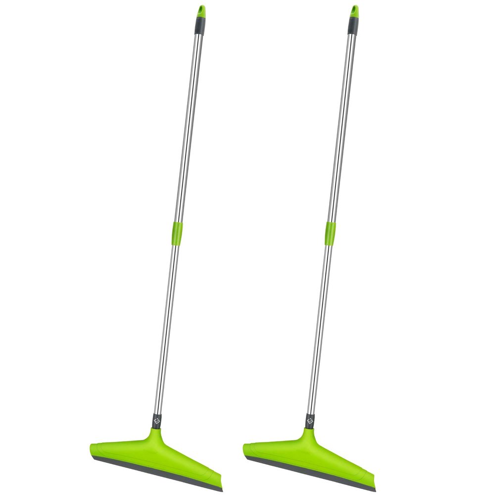 MADHULI Premium Bathroom Wiper/Squeegee with Telescopic Handle -Green (112 cm) - Pack of 2