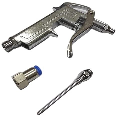 Air Blow Gun OD 1/4"X 8 Pneumatic Push Type Compressor Cleaning Tool Industrial Steel Air Flow Extension Dust Blower With Connector